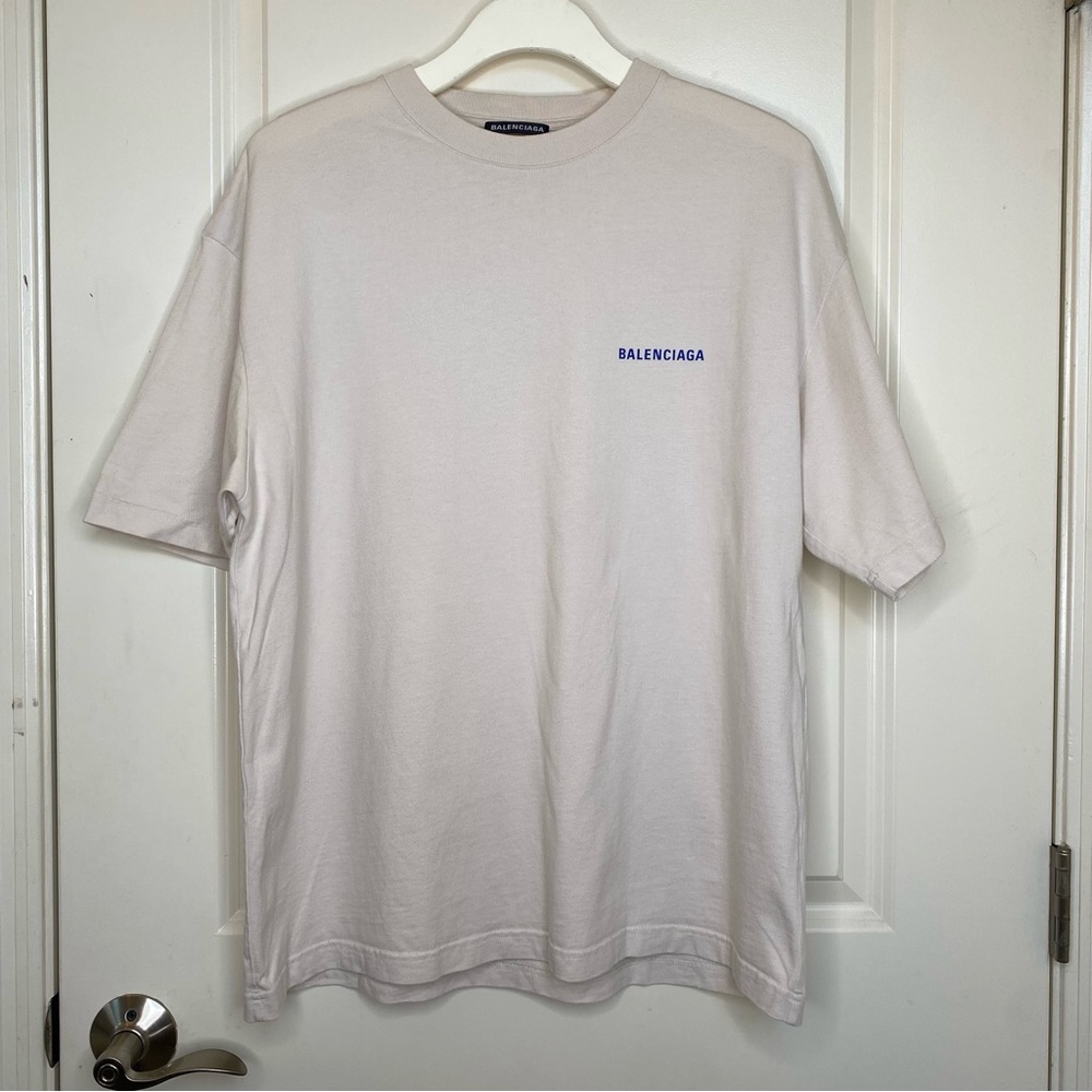 Authentic Balenciaga Back T Shirt Cream Size Medium - Picture 11 of 14